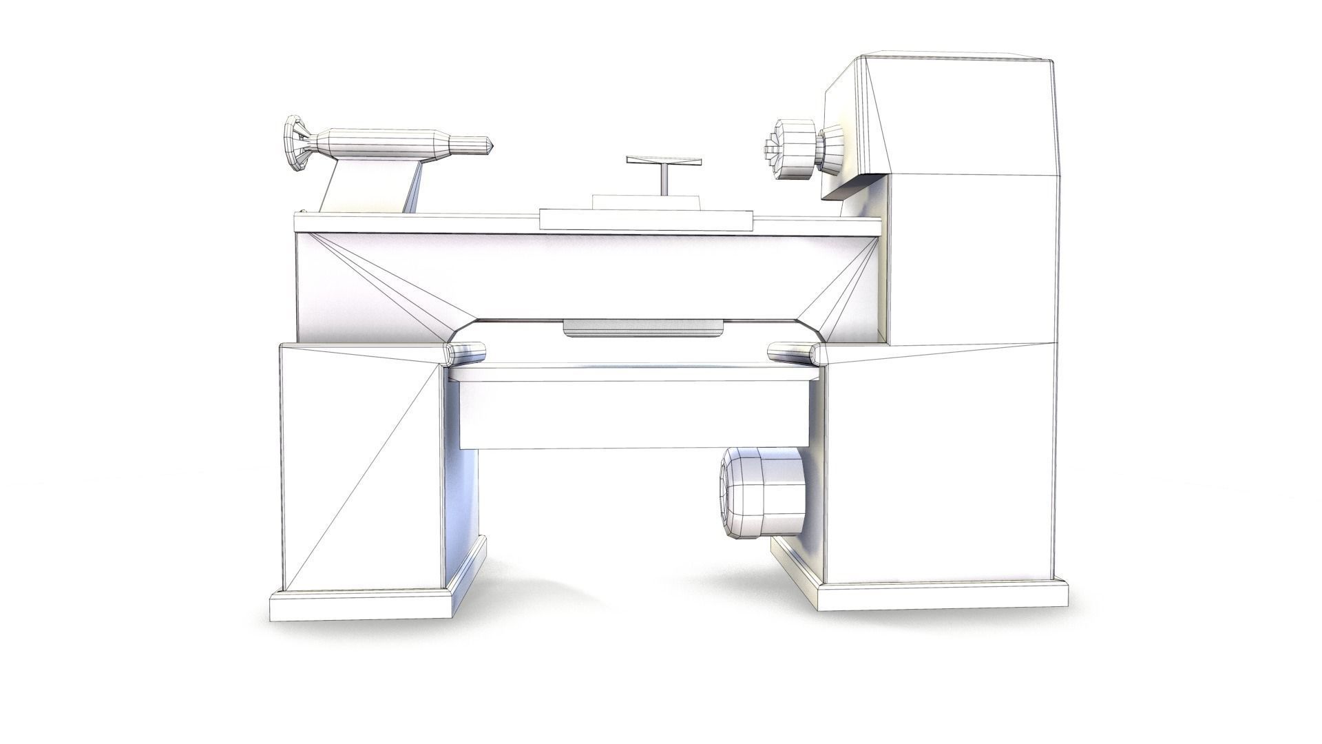 Lathe Low-poly 3D model_11