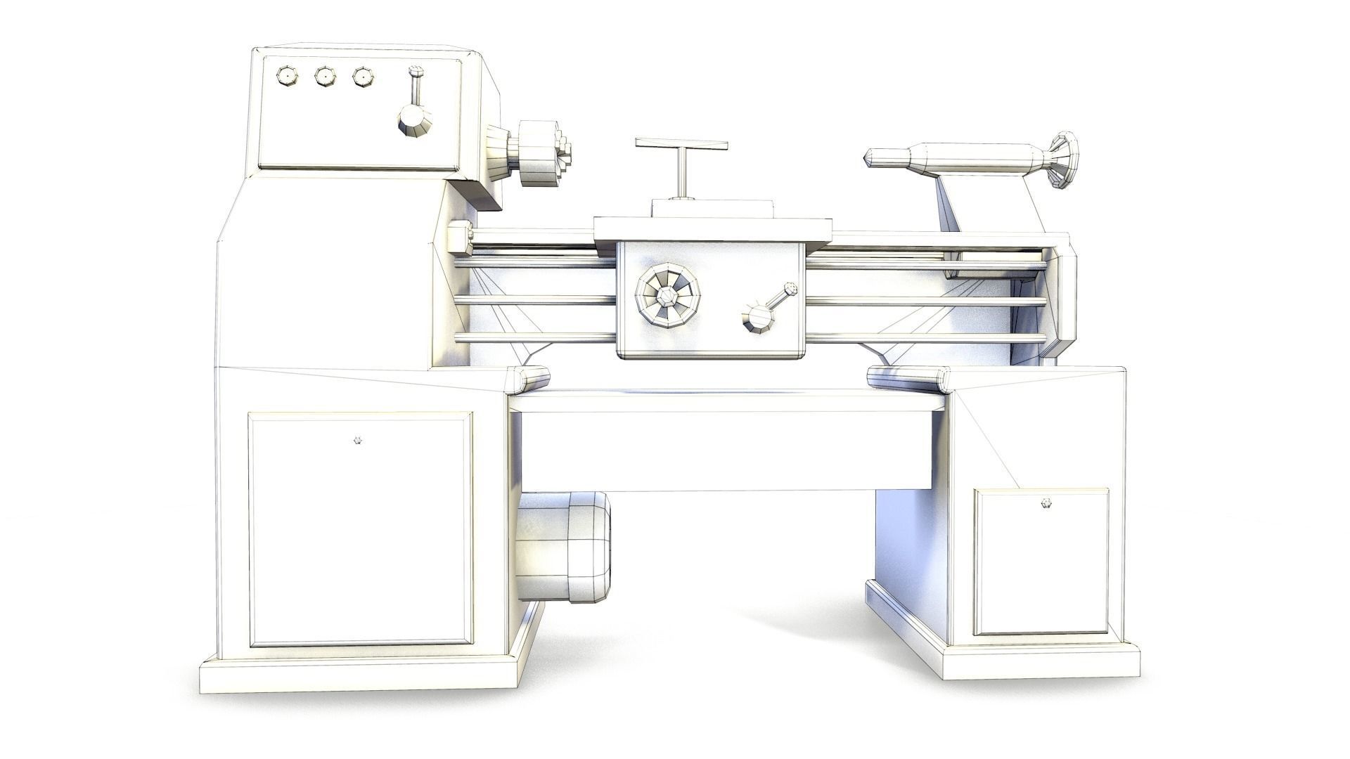 Lathe Low-poly 3D model_12