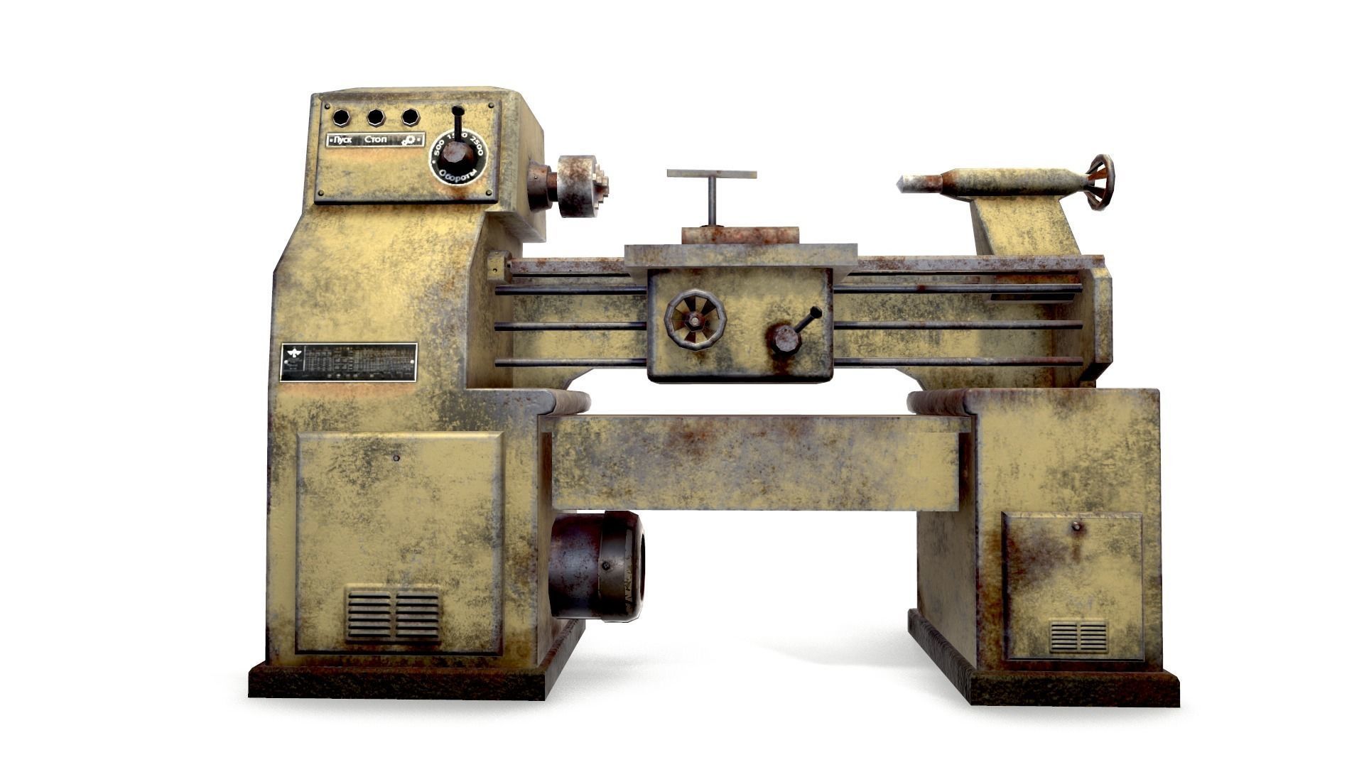 Lathe Low-poly 3D model_2