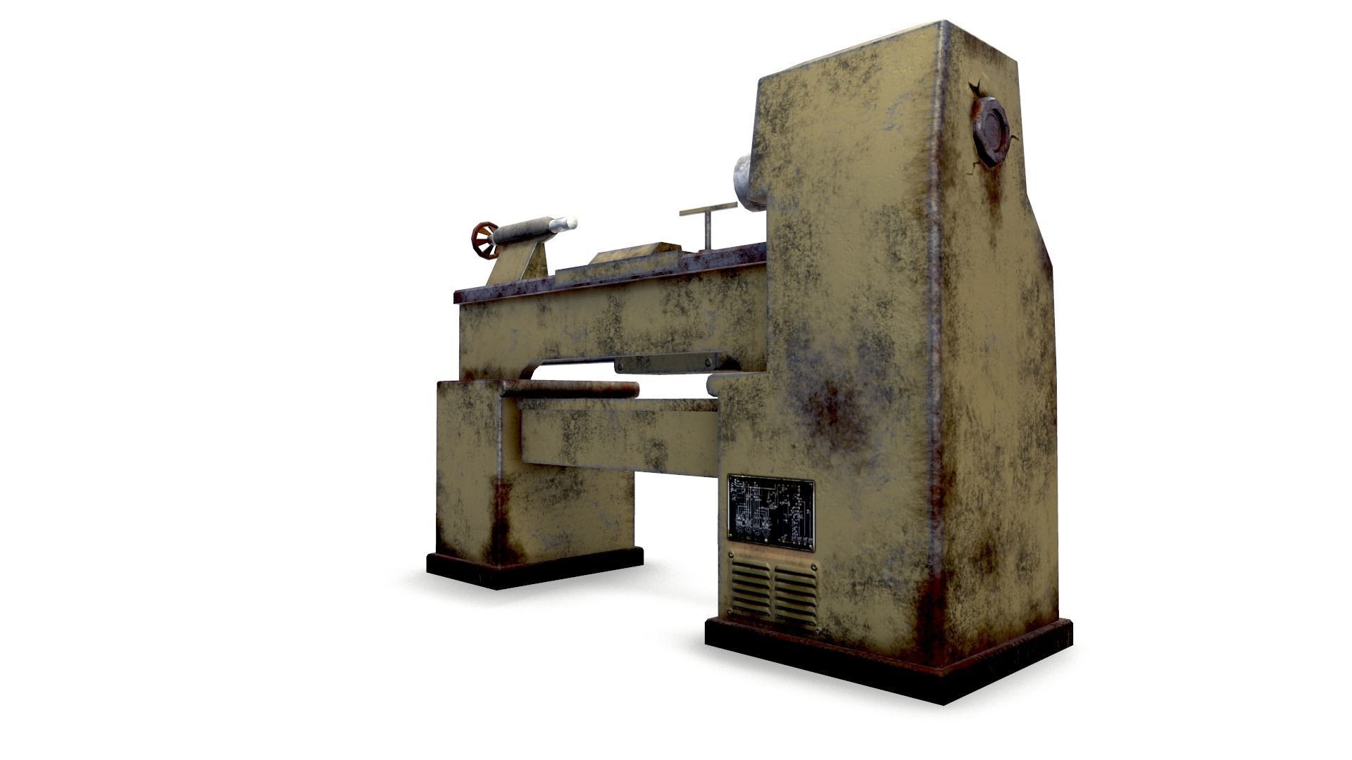 Lathe Low-poly 3D model_8