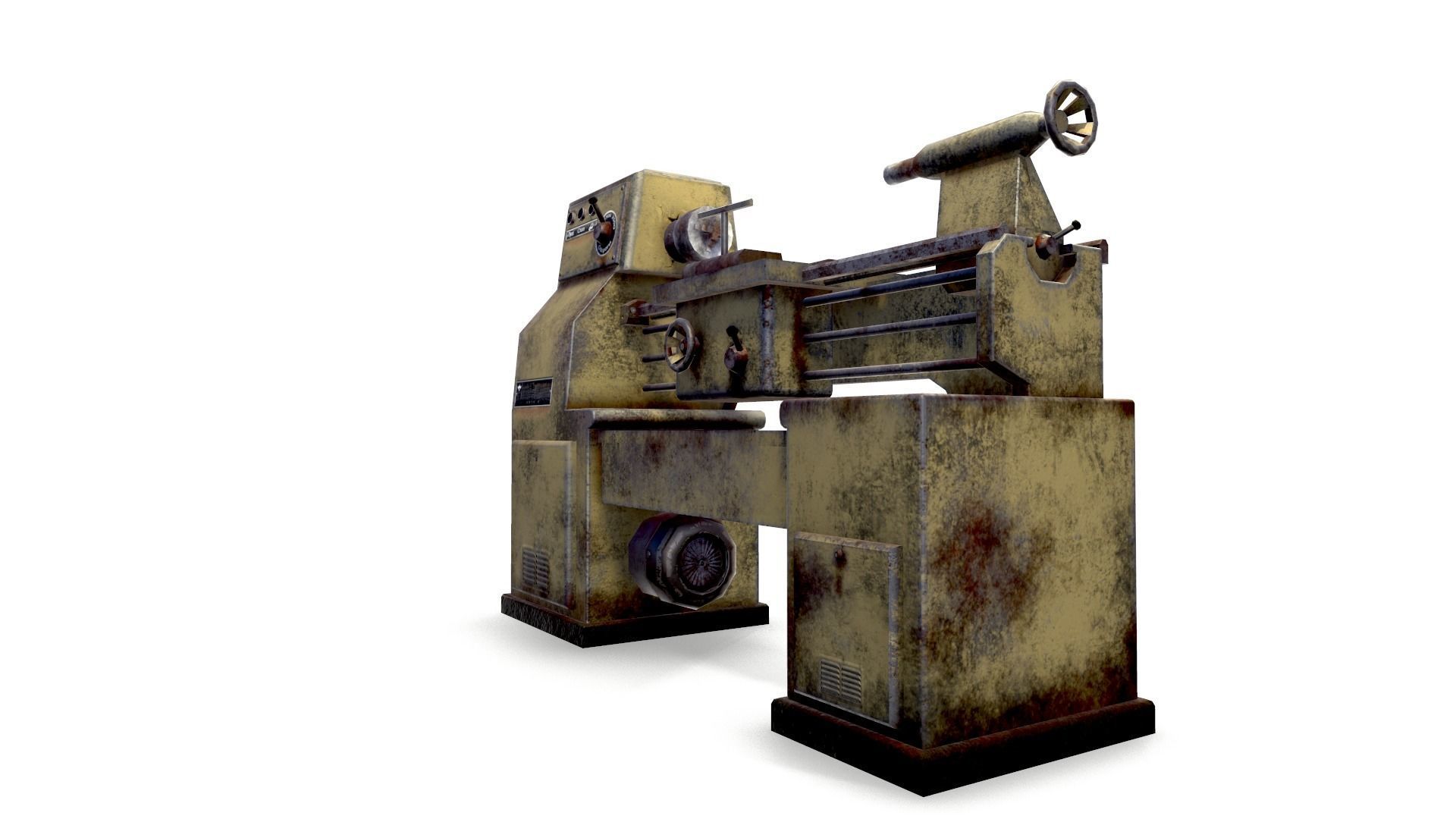 Lathe Low-poly 3D model_5