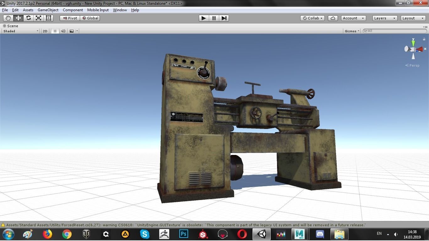 Lathe Low-poly 3D model_14