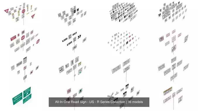 All-In-One Road Sign - US - R Series BIM Collection 
