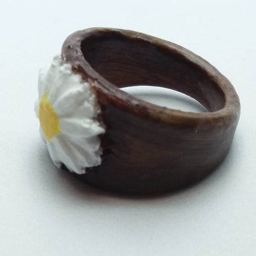 Ring with embedded daisy  3D print model