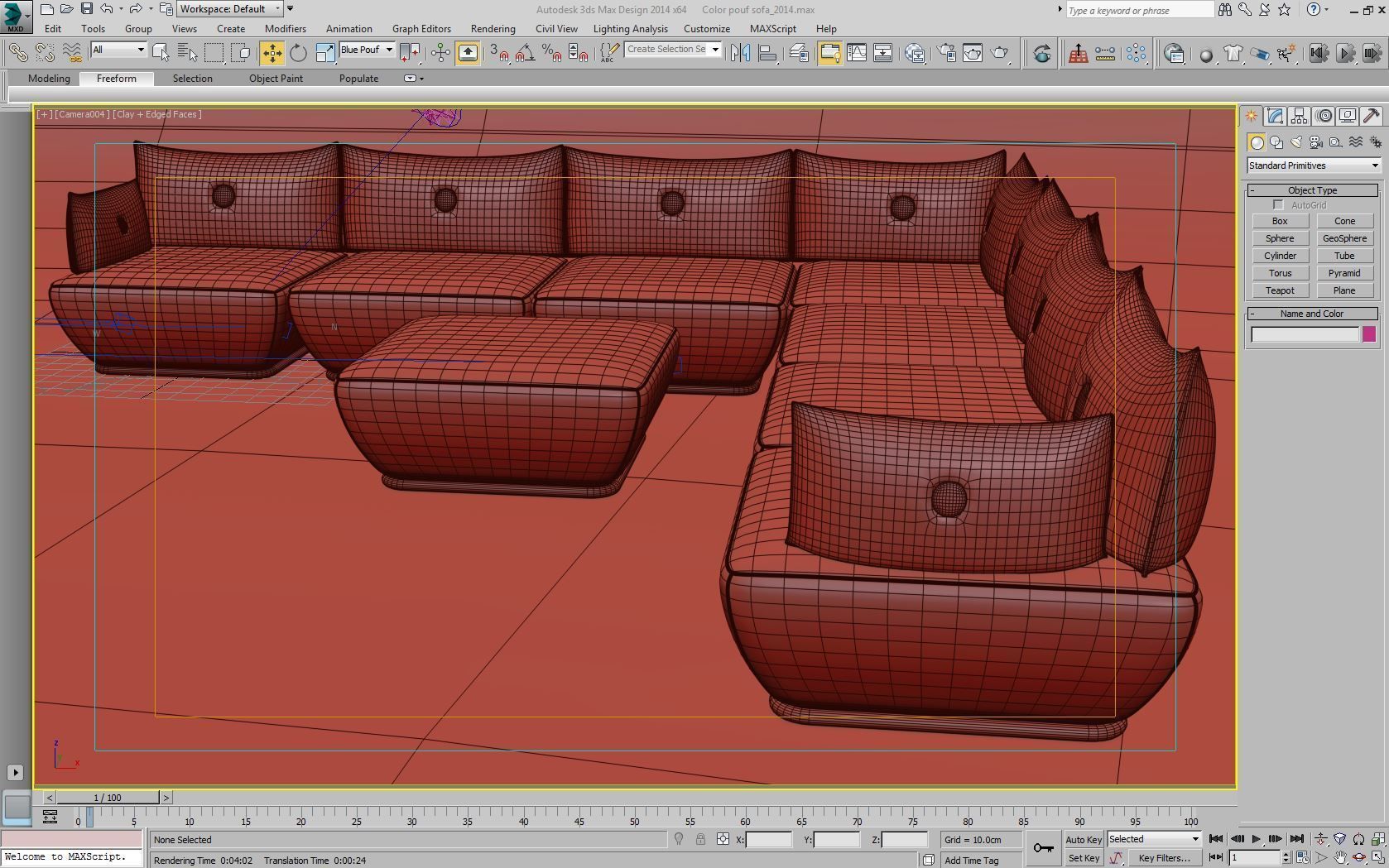Dunder S600 sofa blu white yellow 3D model_5