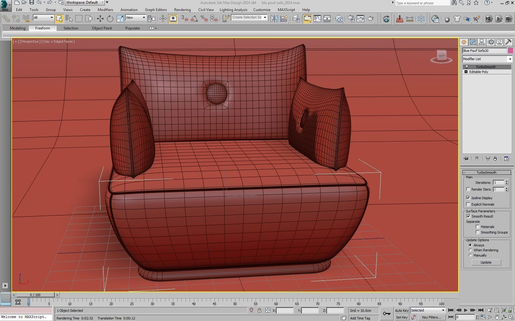Dunder S600 sofa blu white yellow 3D model_6