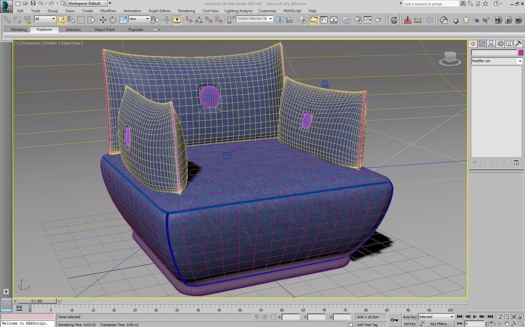 Dunder S600 sofa blu white yellow 3D model_7