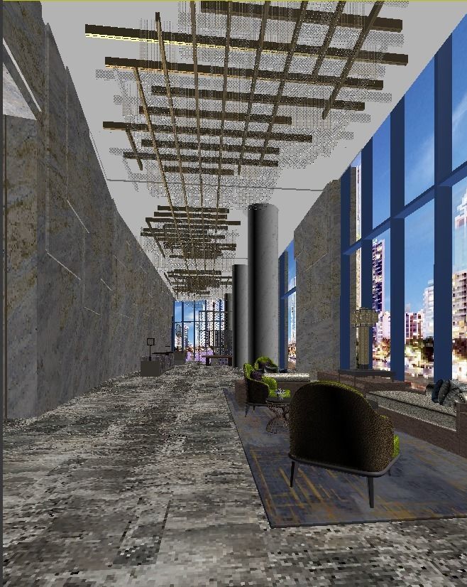 Hotel lobby 3d model 3D model_1