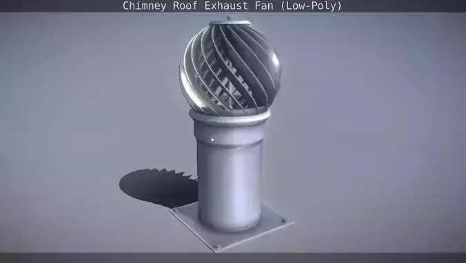 Chimney Roof Exhaust Fan Low-Poly Low-poly 3D model