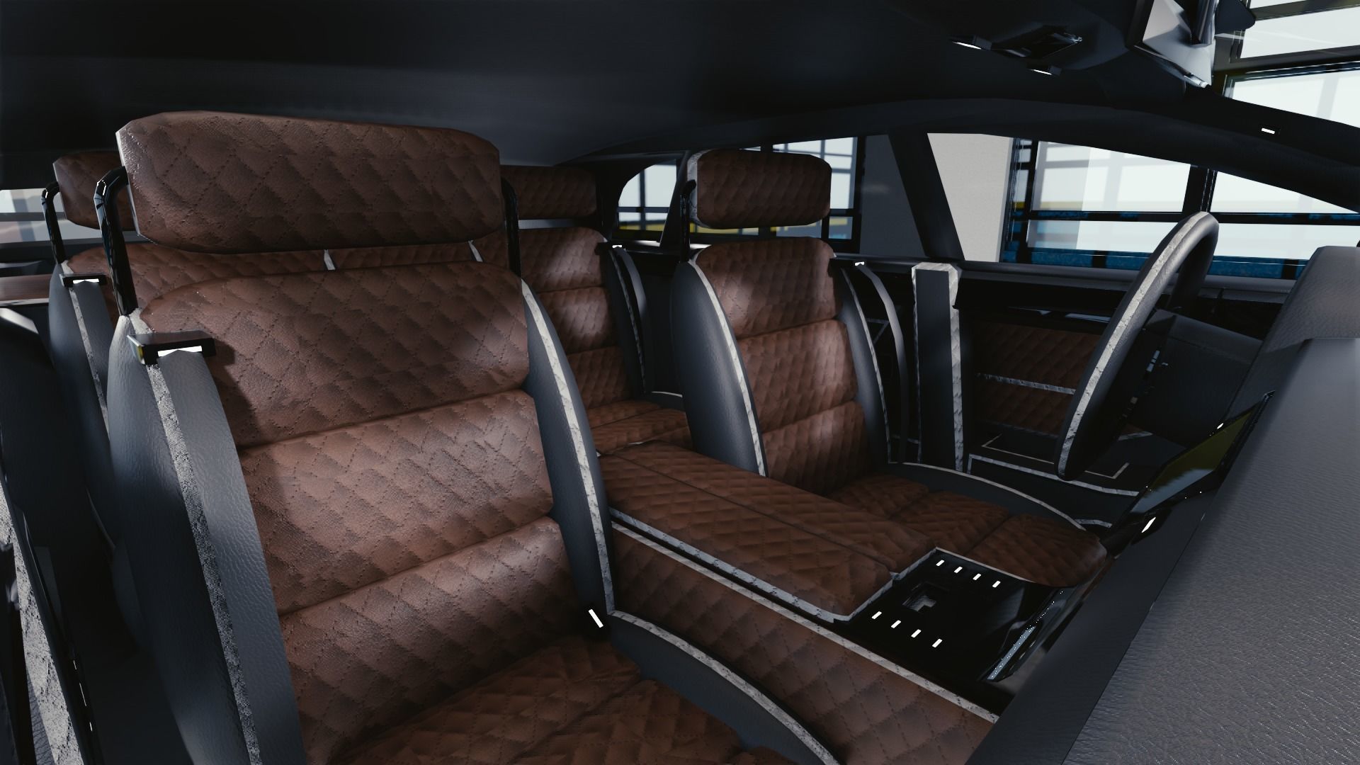 BLENDER EEVEE Brandless Small 4 door hatchback Low-poly 3D model_6