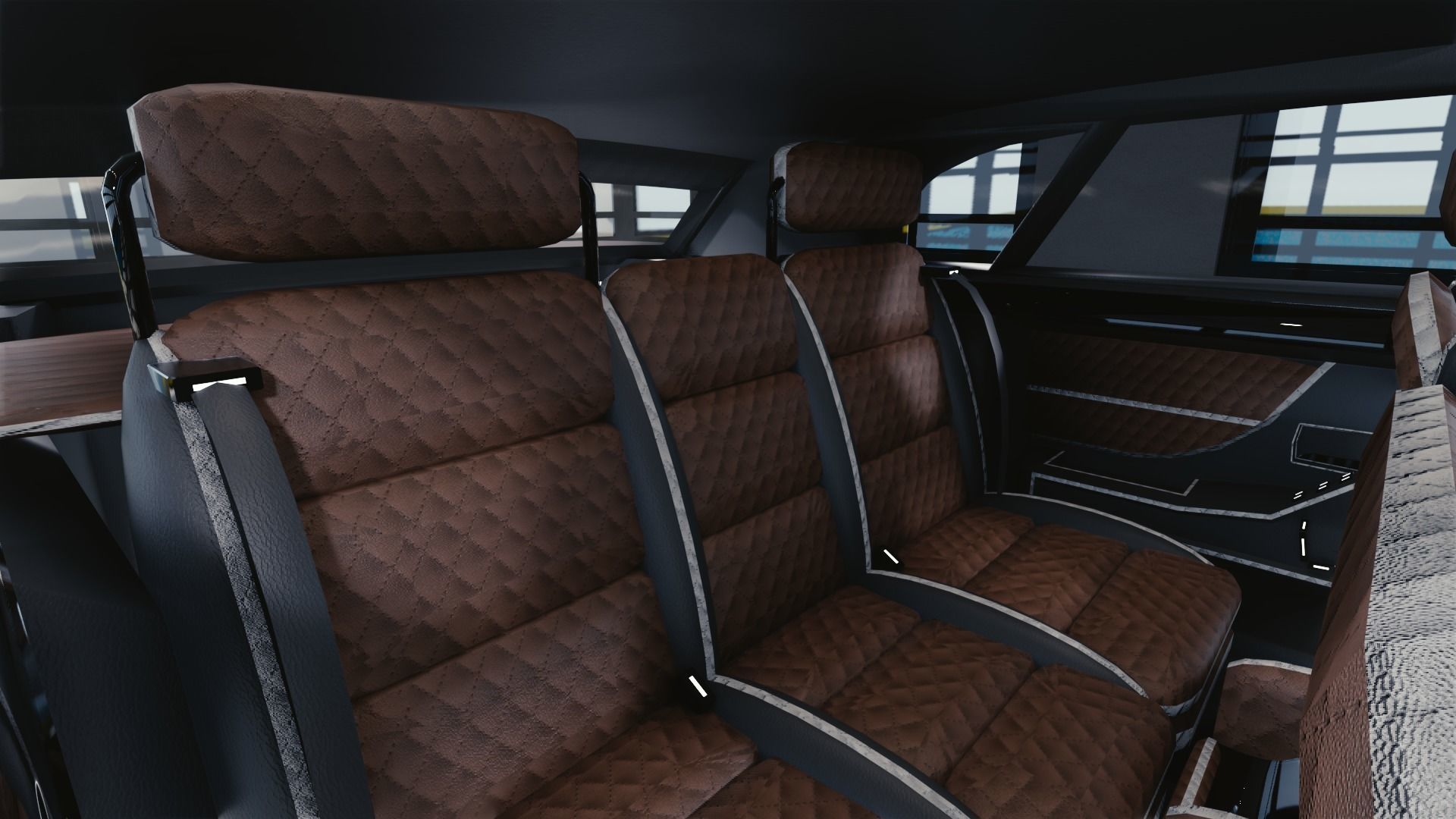 BLENDER EEVEE Brandless Small 4 door hatchback Low-poly 3D model_8