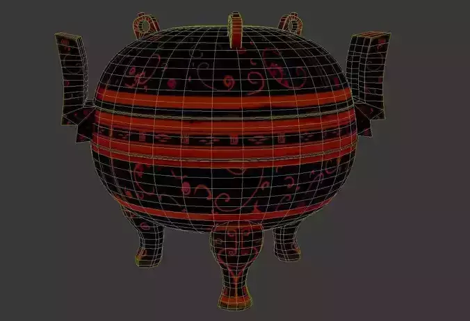 Tripod Food Container Low-poly 3D model