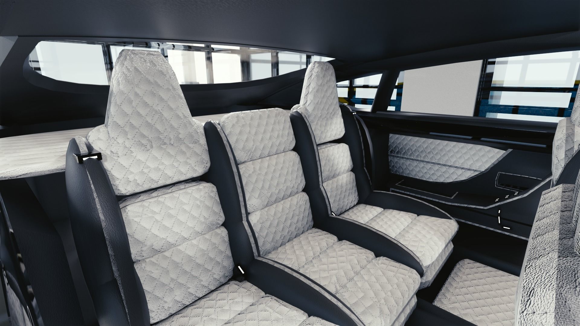 BLENDER EEVEE Brandless Mid Size 4 door coupe Low-poly 3D model_10