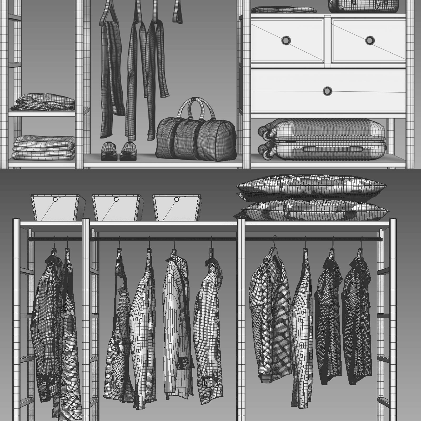 Wardrobe Elvari 3D model_2