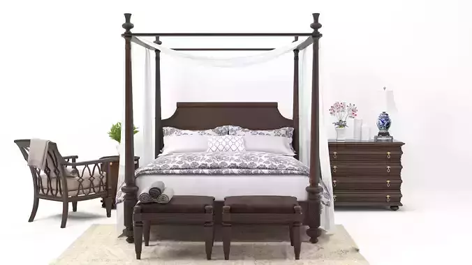 Royal Kahala Diamond Head Wood Poster Bed