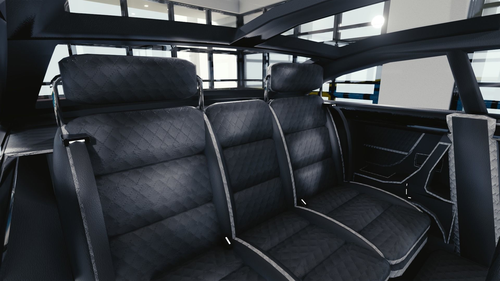 BLENDER EEVEE Brandless Mid Size 2 door sedan Low-poly 3D model_9