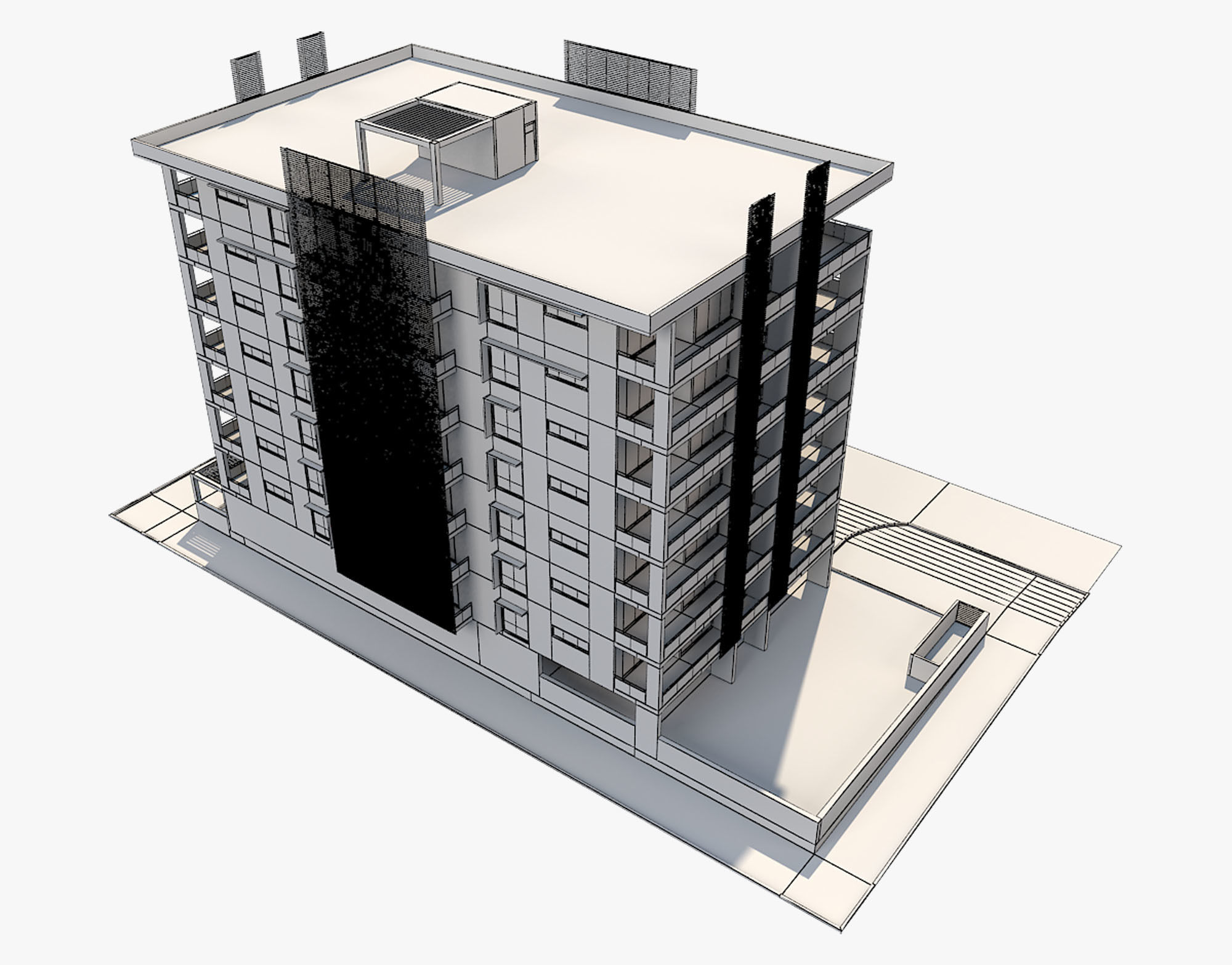 Apartment Building 8 3D model_7