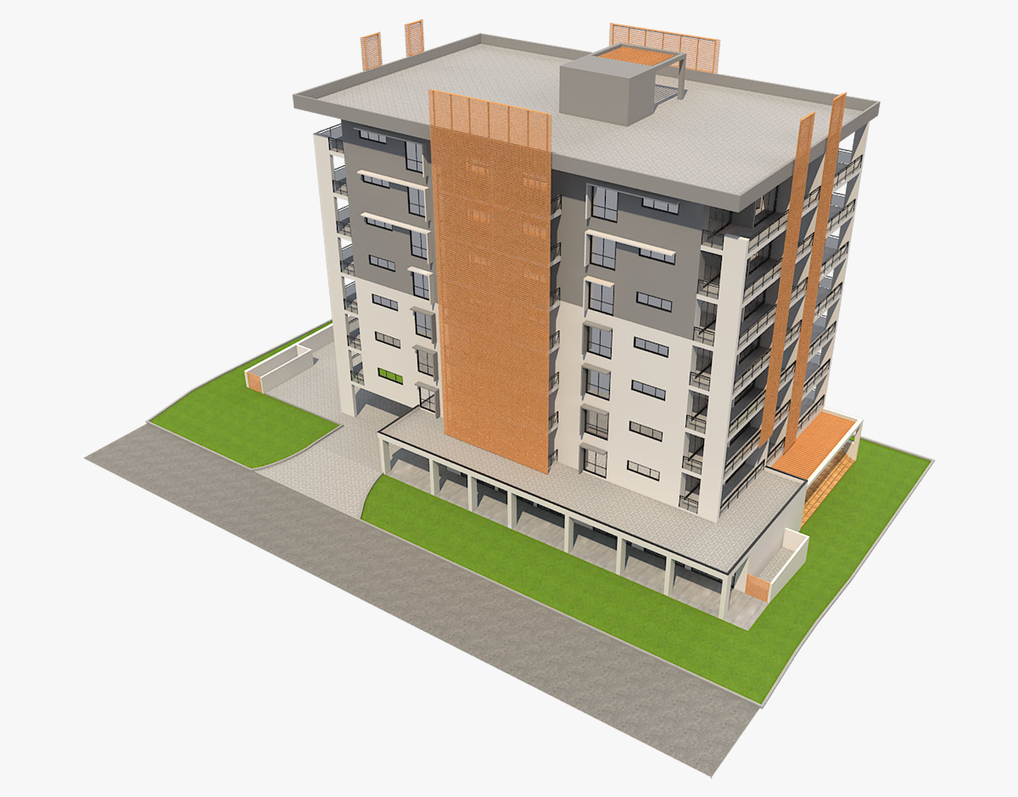 Apartment Building 8 3D model_15