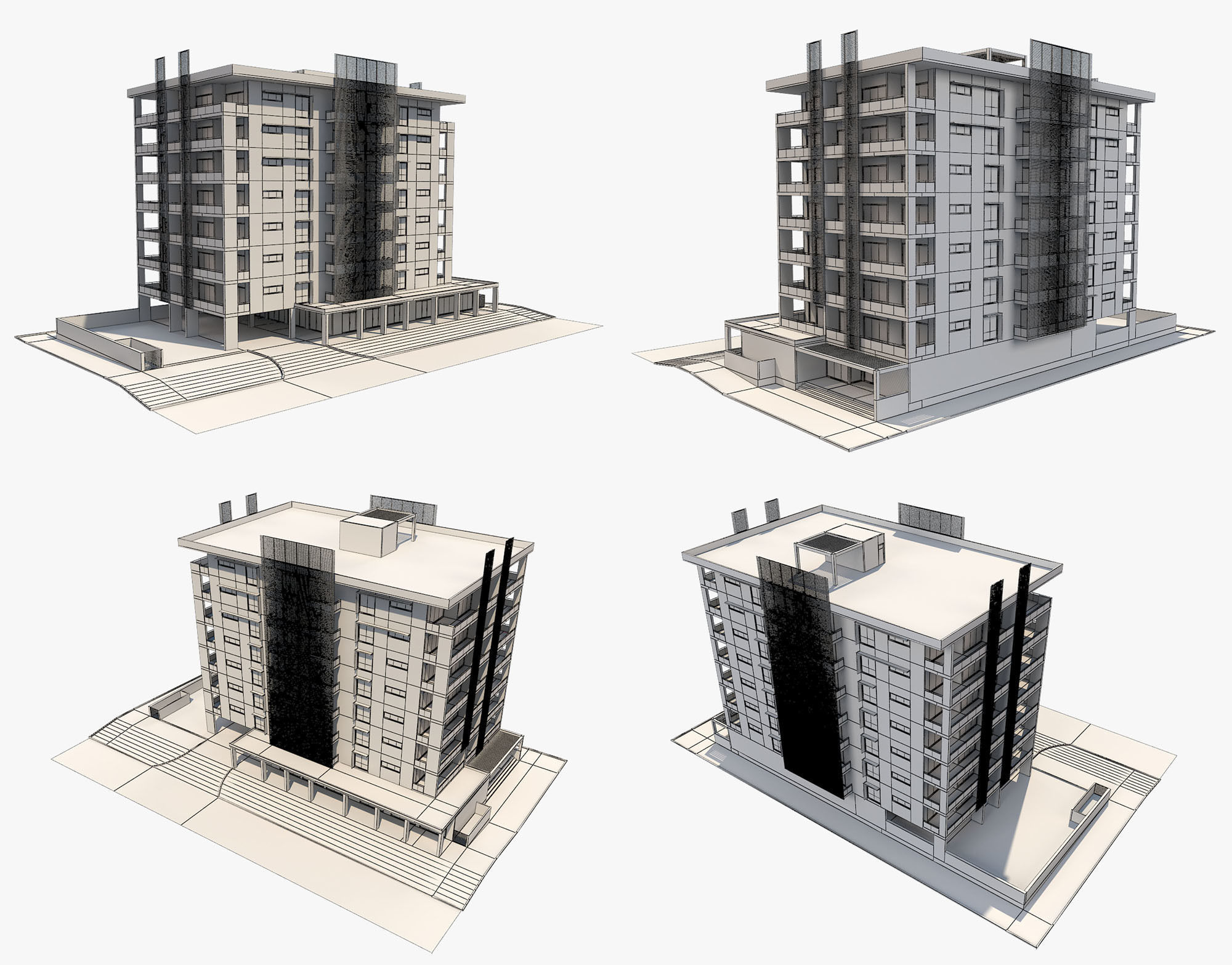 Apartment Building 8 3D model_8