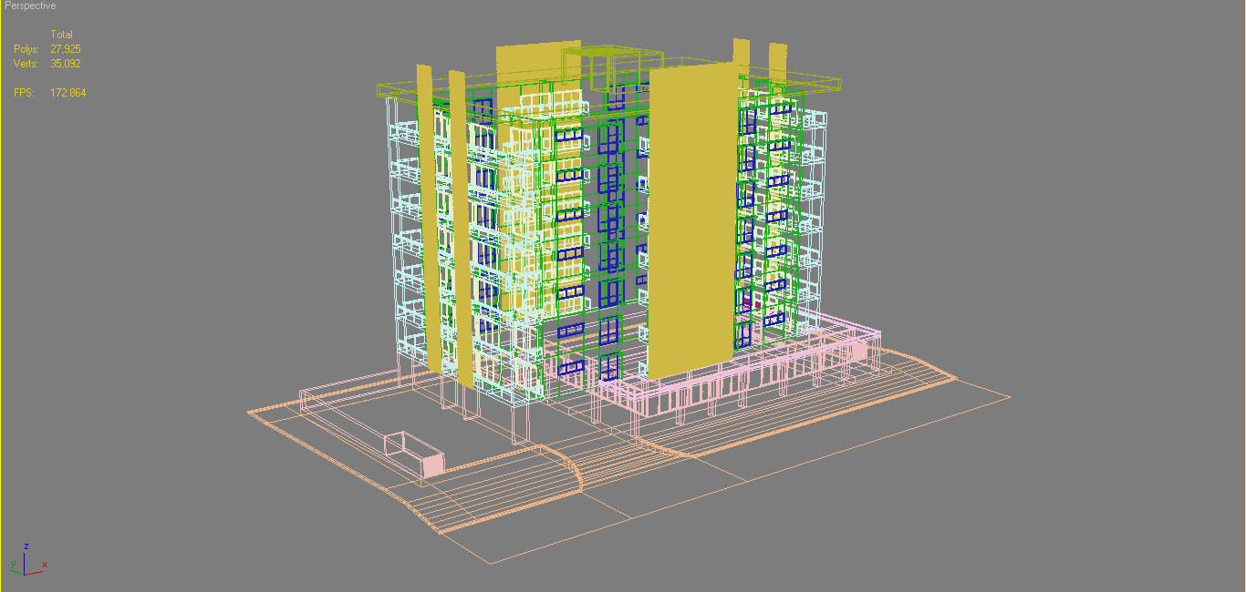 Apartment Building 8 3D model_9