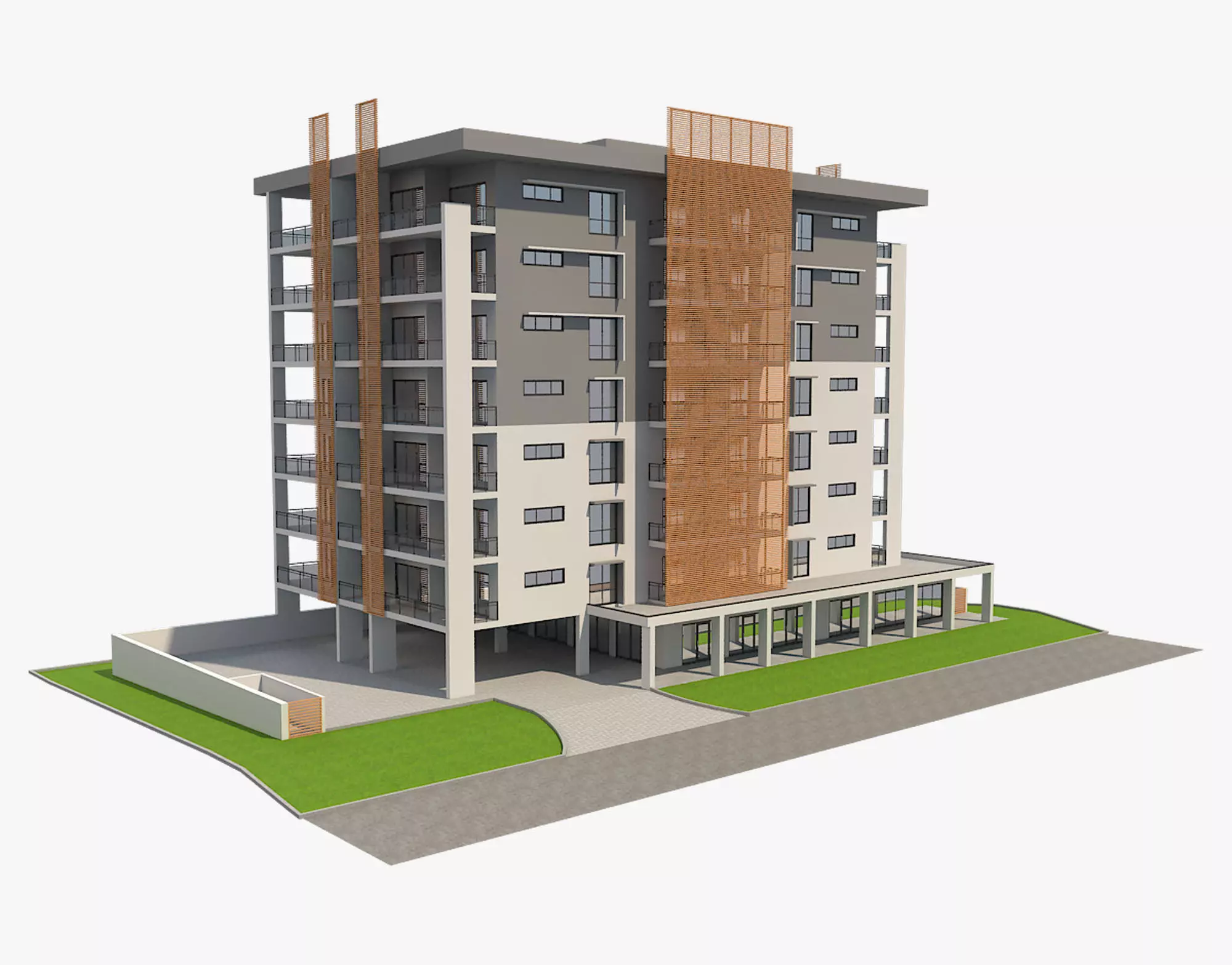Apartment Building 8 3D model_0