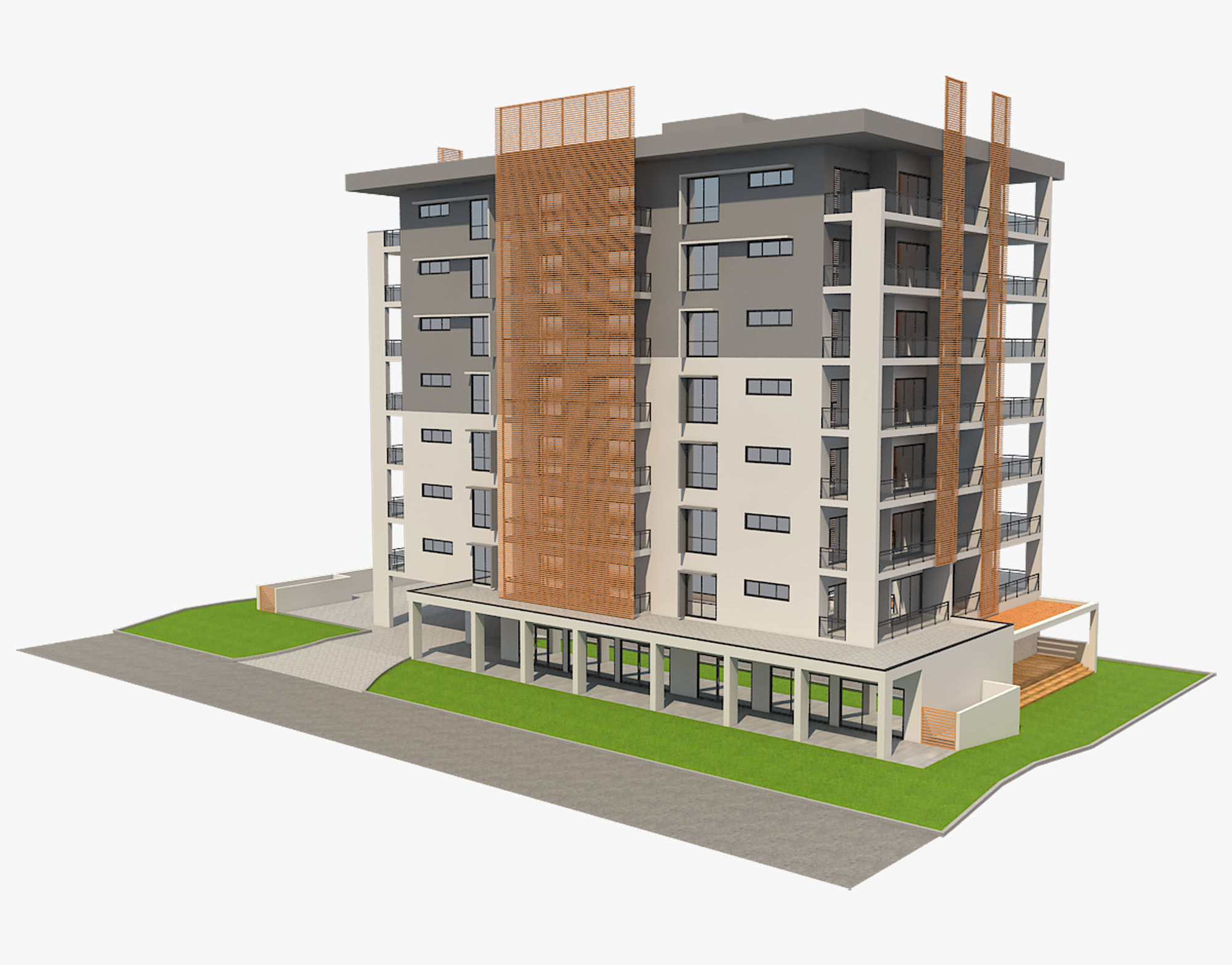Apartment Building 8 3D model_12