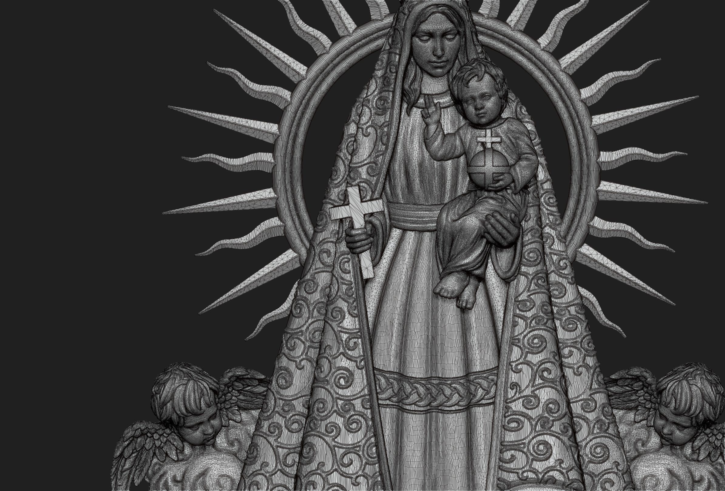 Virgen de la Caridad del Cobre Pendant 3D print model_5