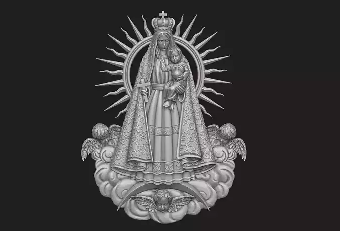 Virgen de la Caridad del Cobre Pendant 3D print model Virgen de la Caridad del Cobre Pendant 3D print model