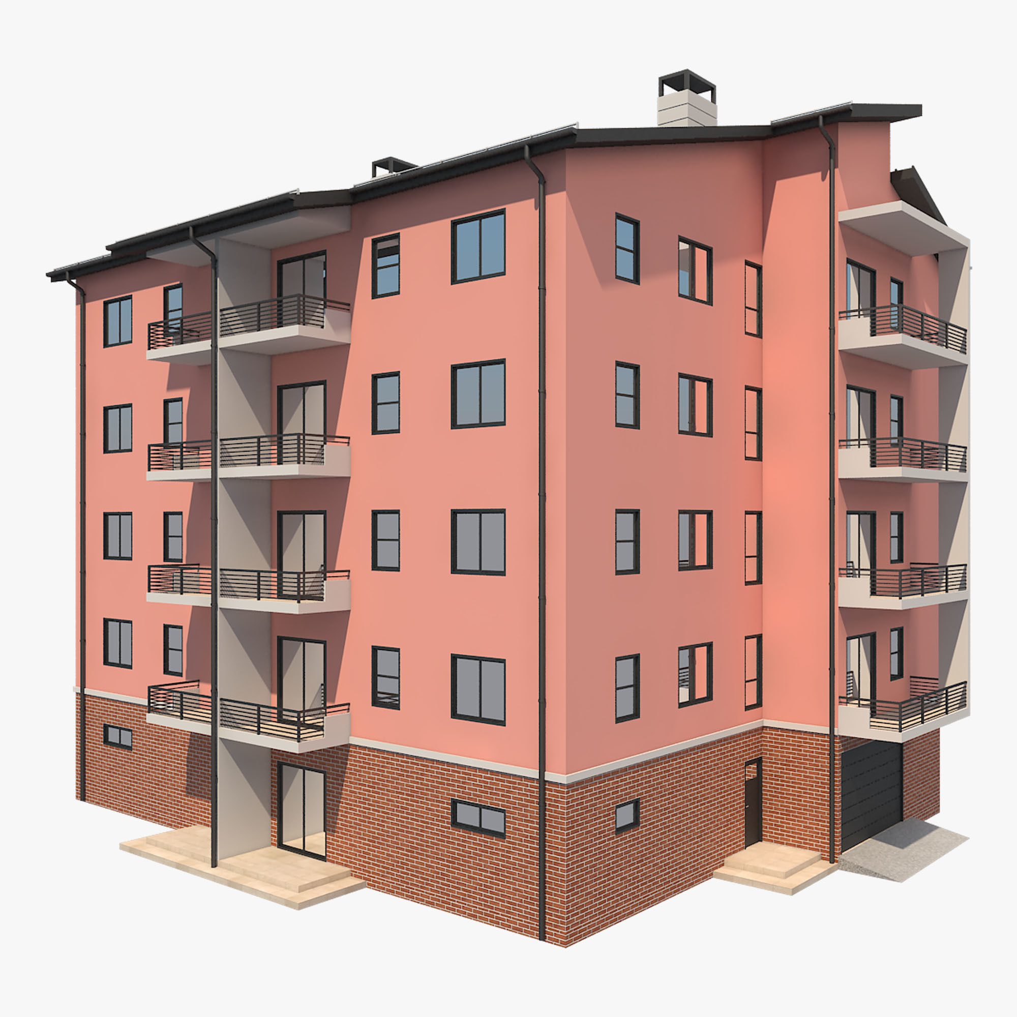 Apartment Building 10 3D model_12