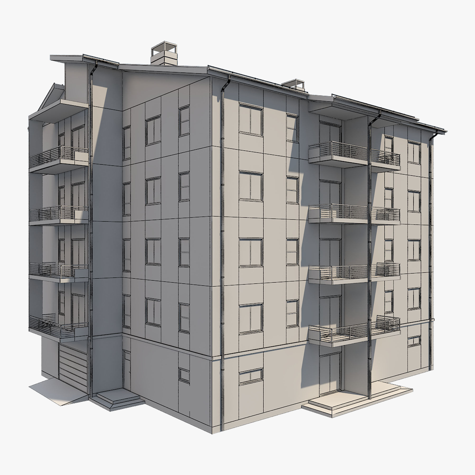 Apartment Building 10 3D model_18