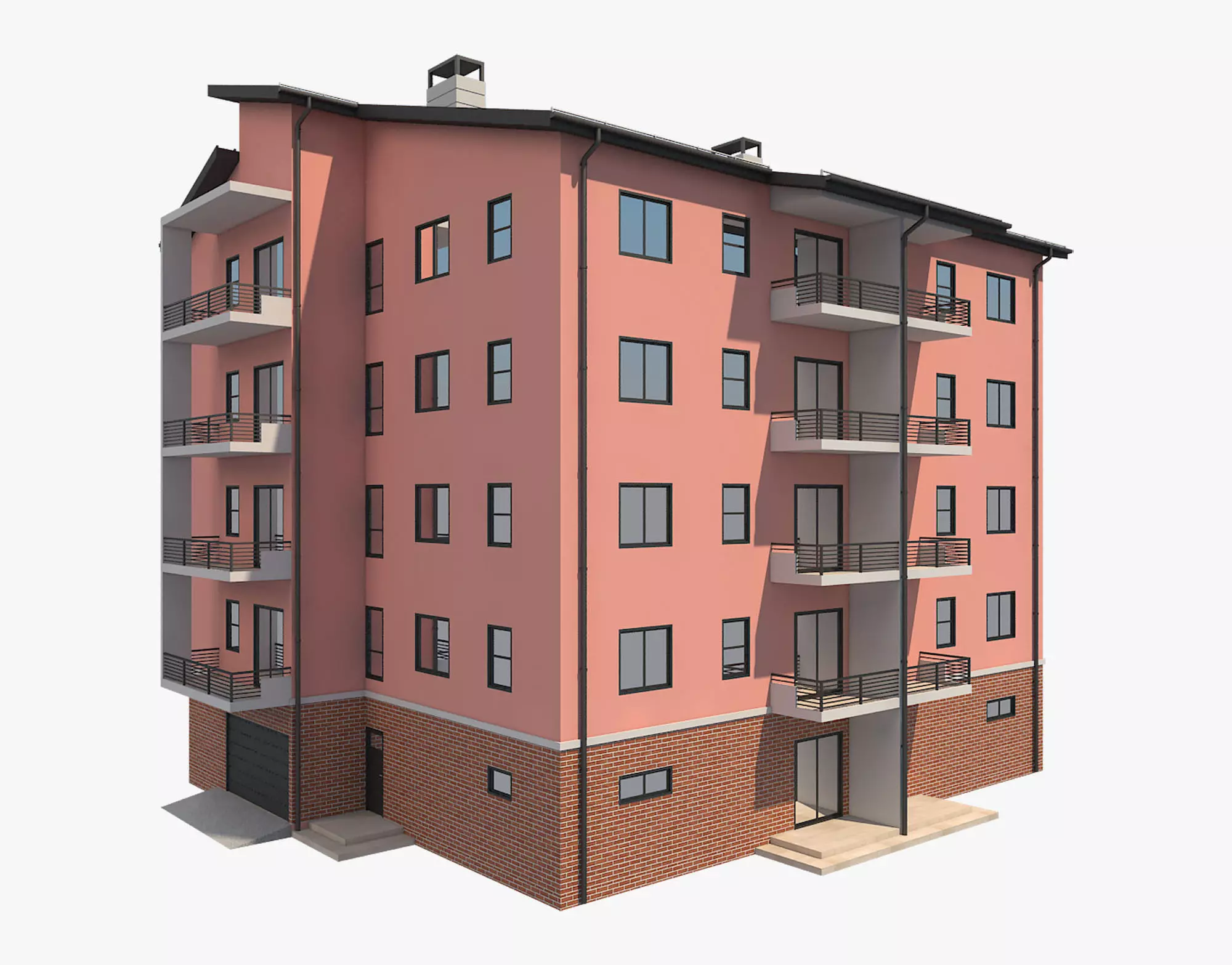 Apartment Building 10 3D model_0