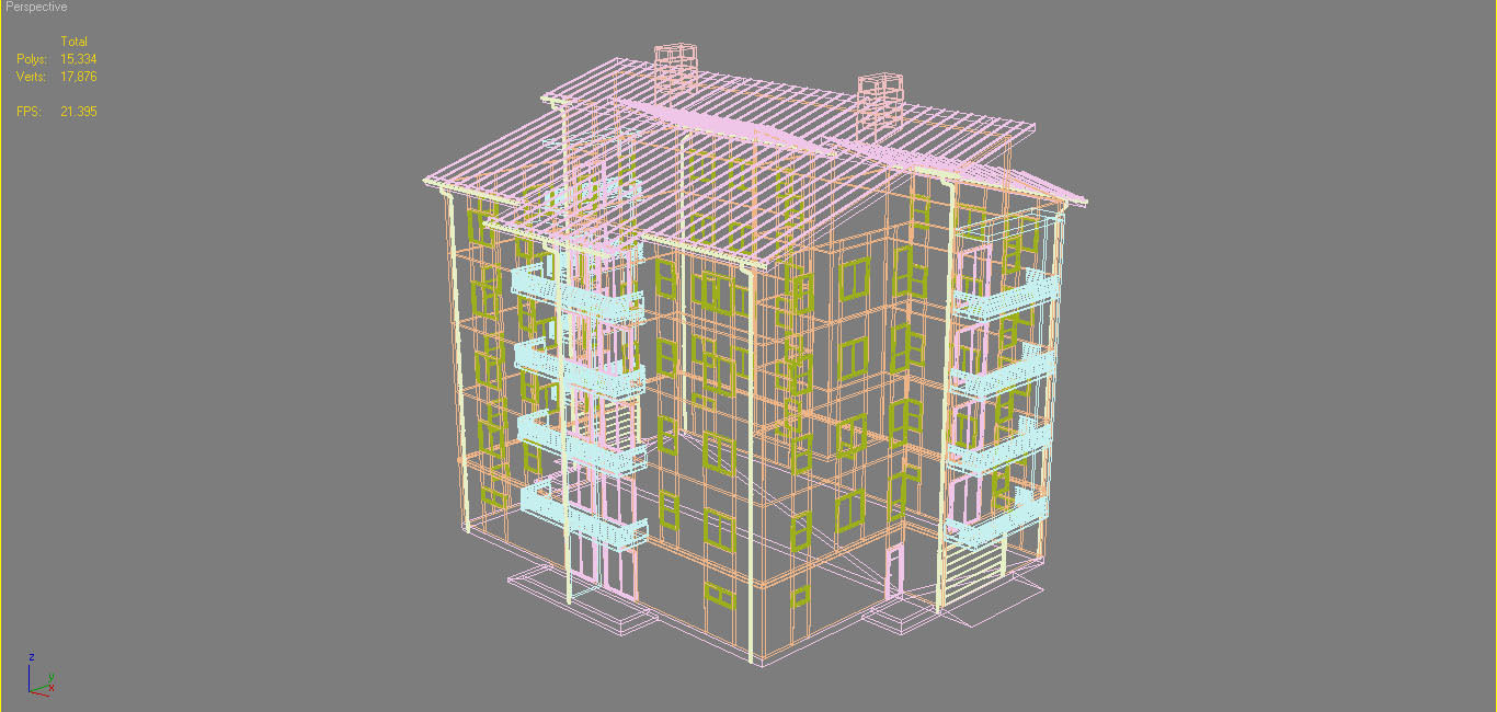 Apartment Building 10 3D model_9