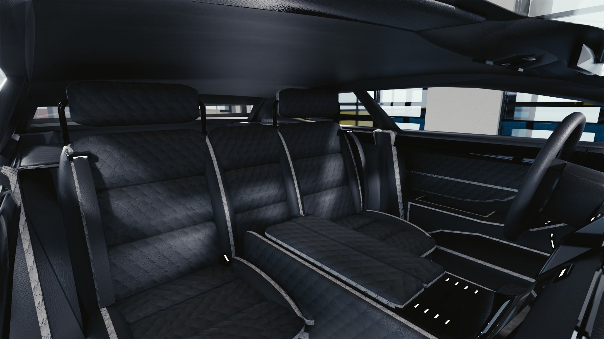 BLENDER EEVEE Brandless Sports GT shooting brake Low-poly 3D model_7