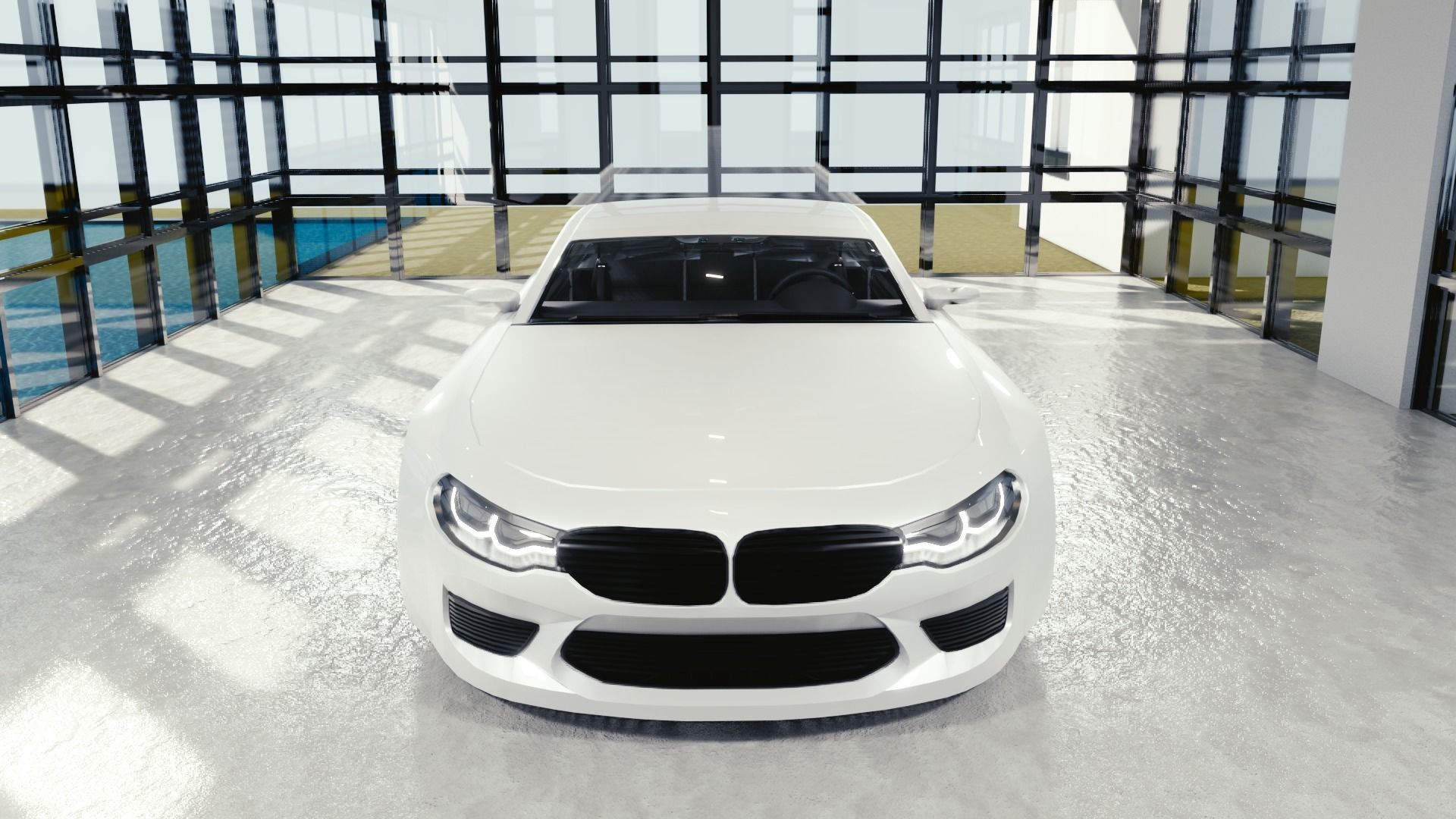 BLENDER EEVEE Brandless Sports GT shooting brake Low-poly 3D model_4