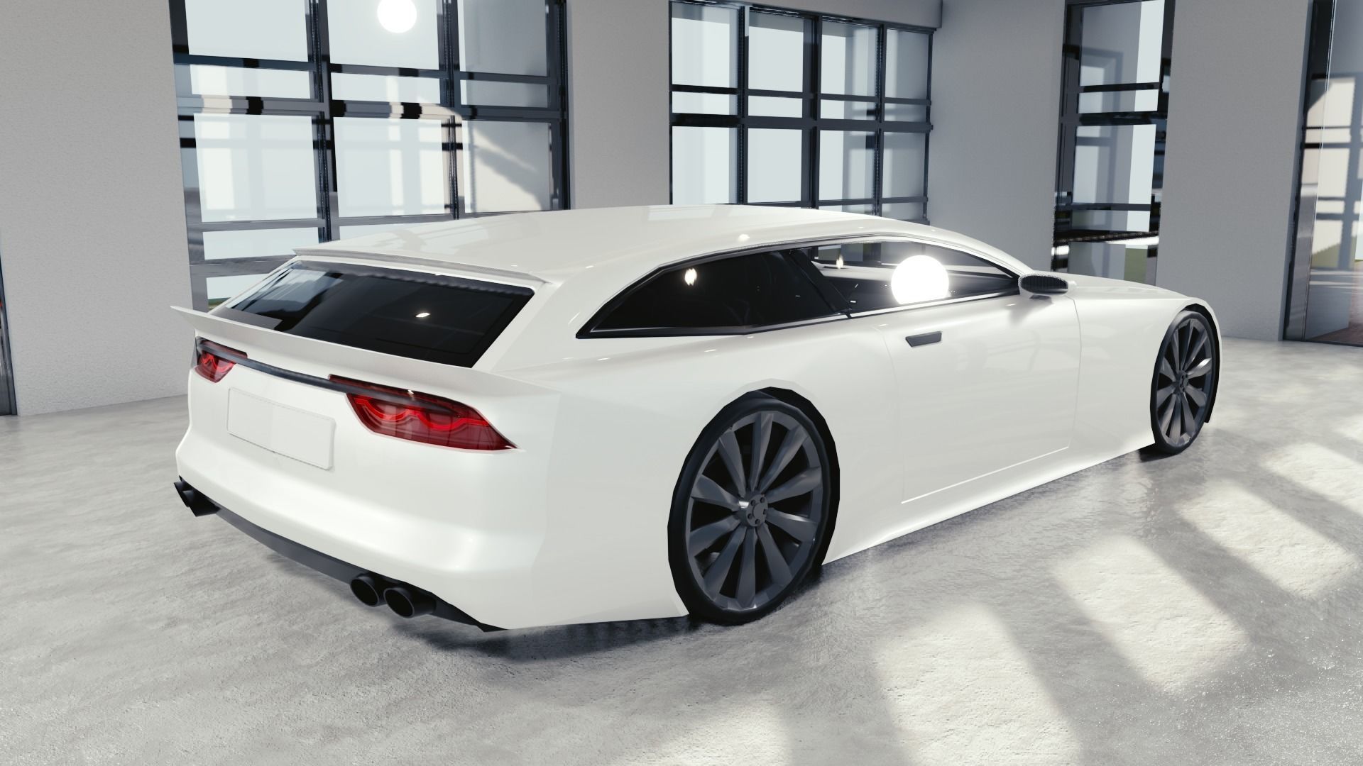 BLENDER EEVEE Brandless Sports GT shooting brake Low-poly 3D model_3