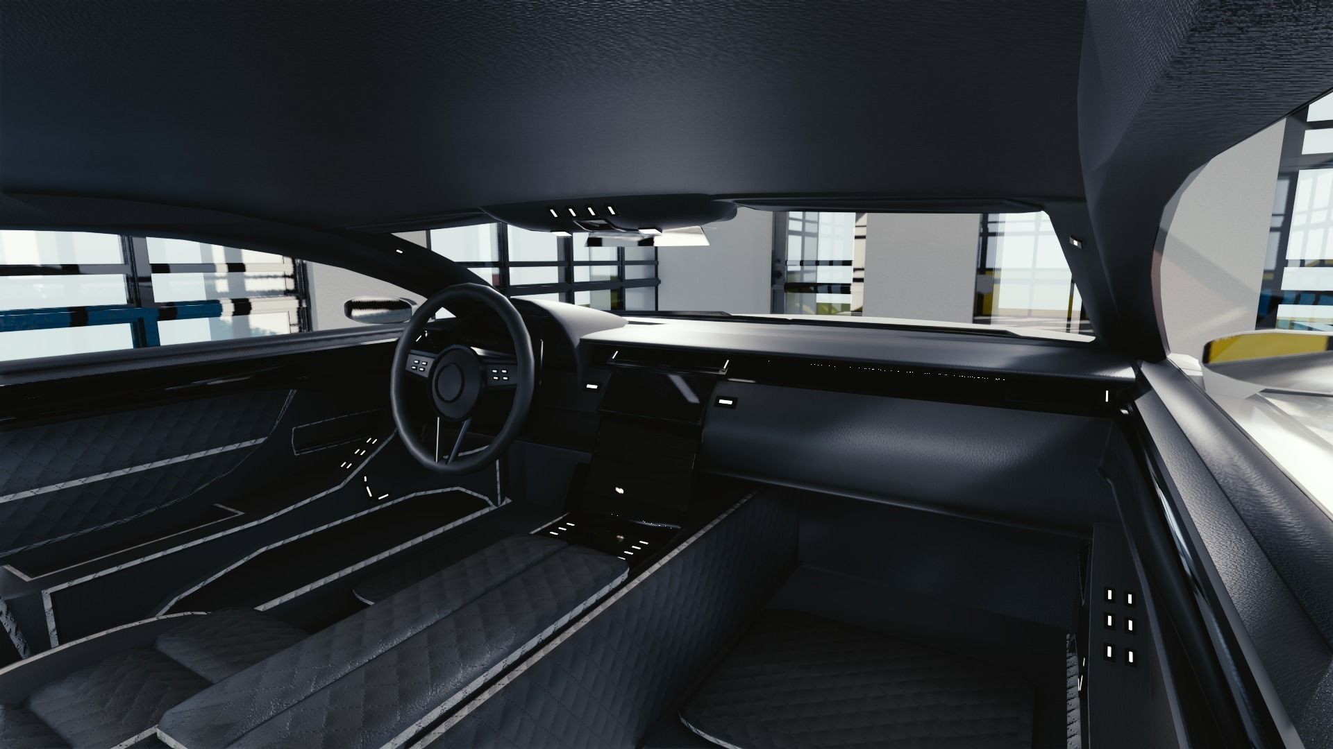 BLENDER EEVEE Brandless Sports GT shooting brake Low-poly 3D model_6