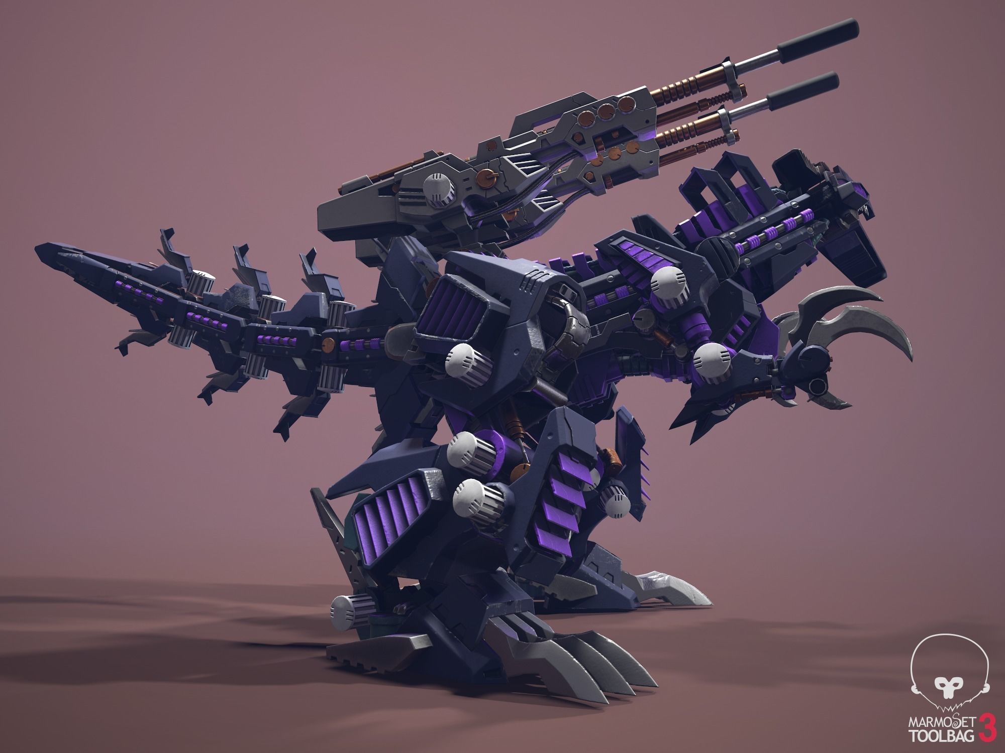 Zoid Genosaurer model 3D PBR  3D model_32
