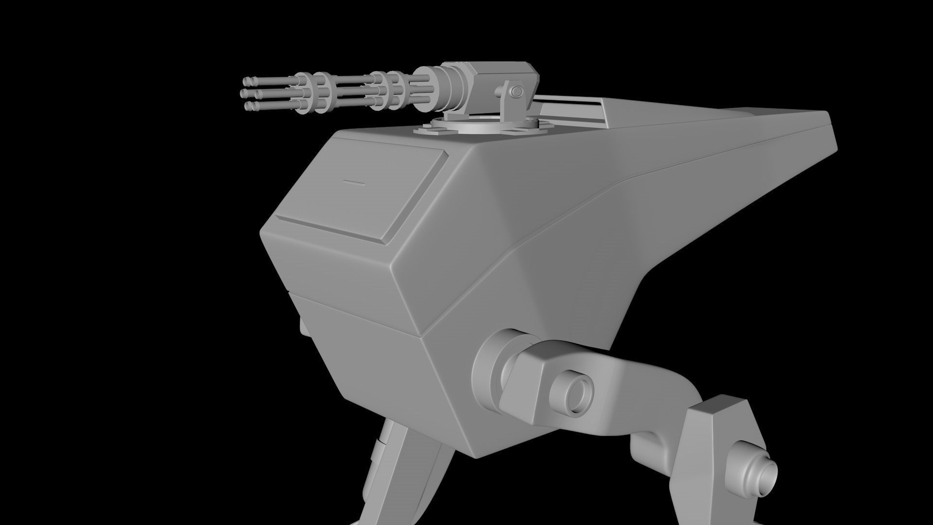 Science Fiction Two Leg Assault Mech Robot Drone 3D Model Low-poly 3D model_10