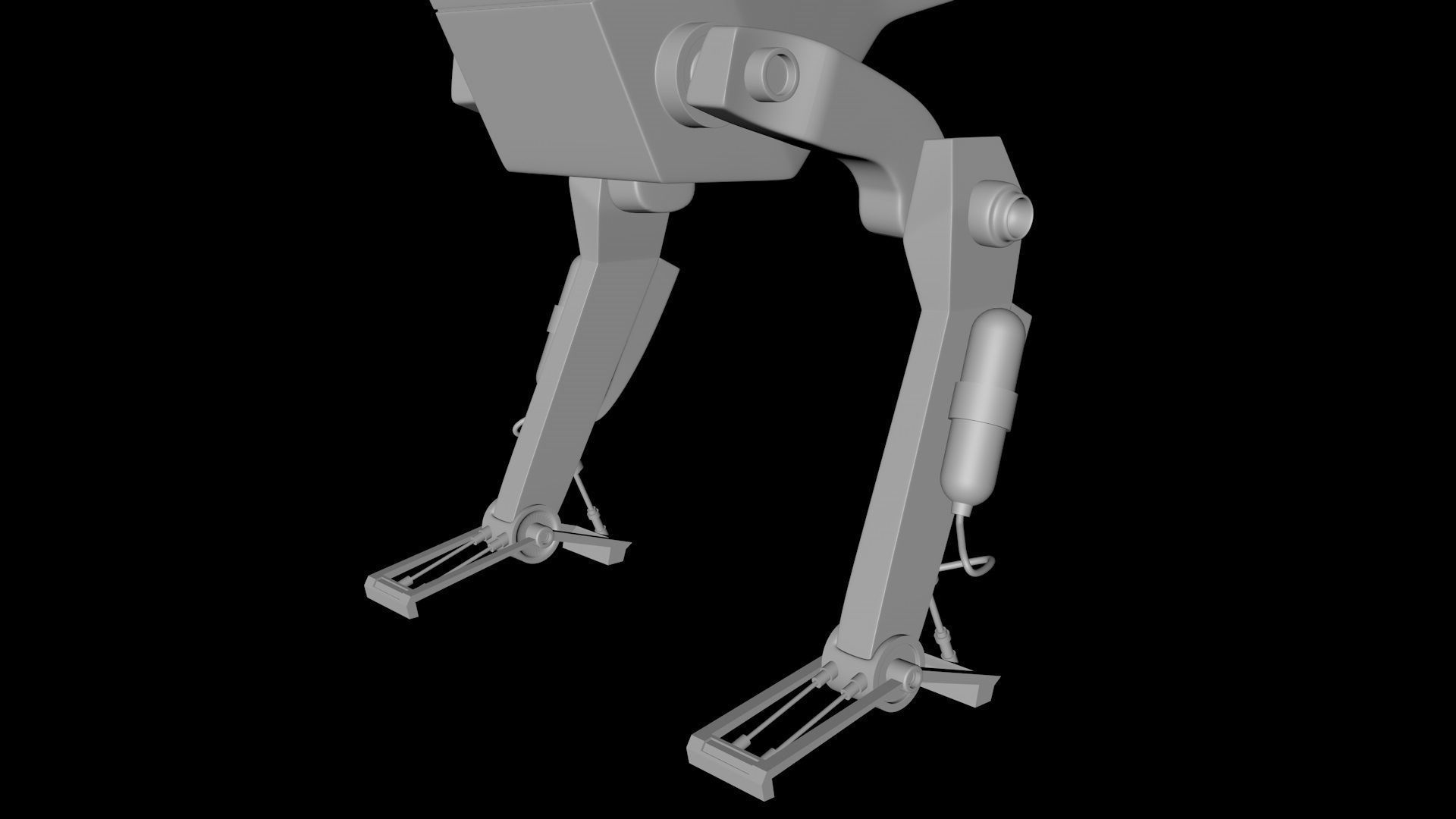 Science Fiction Two Leg Assault Mech Robot Drone 3D Model Low-poly 3D model_12