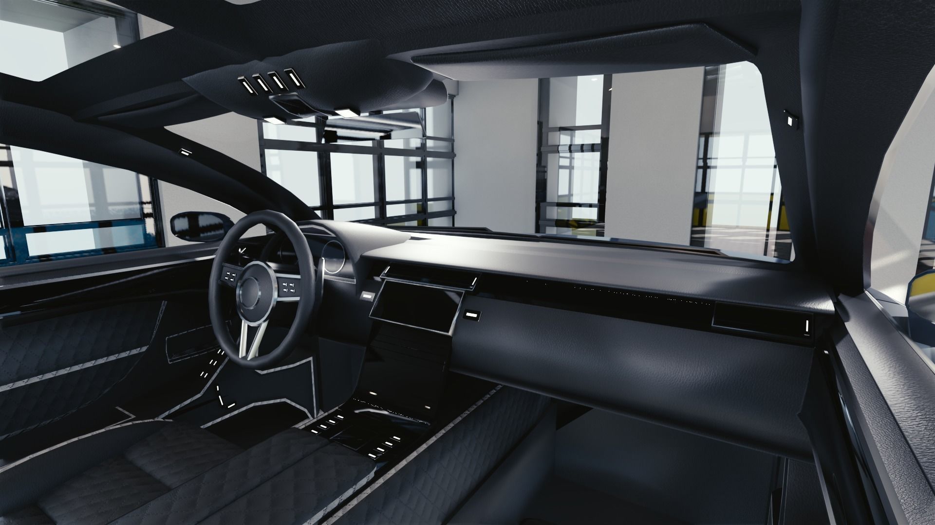 BLENDER EEVEE Brandless Mid Size 4 door suv Low-poly 3D model_6