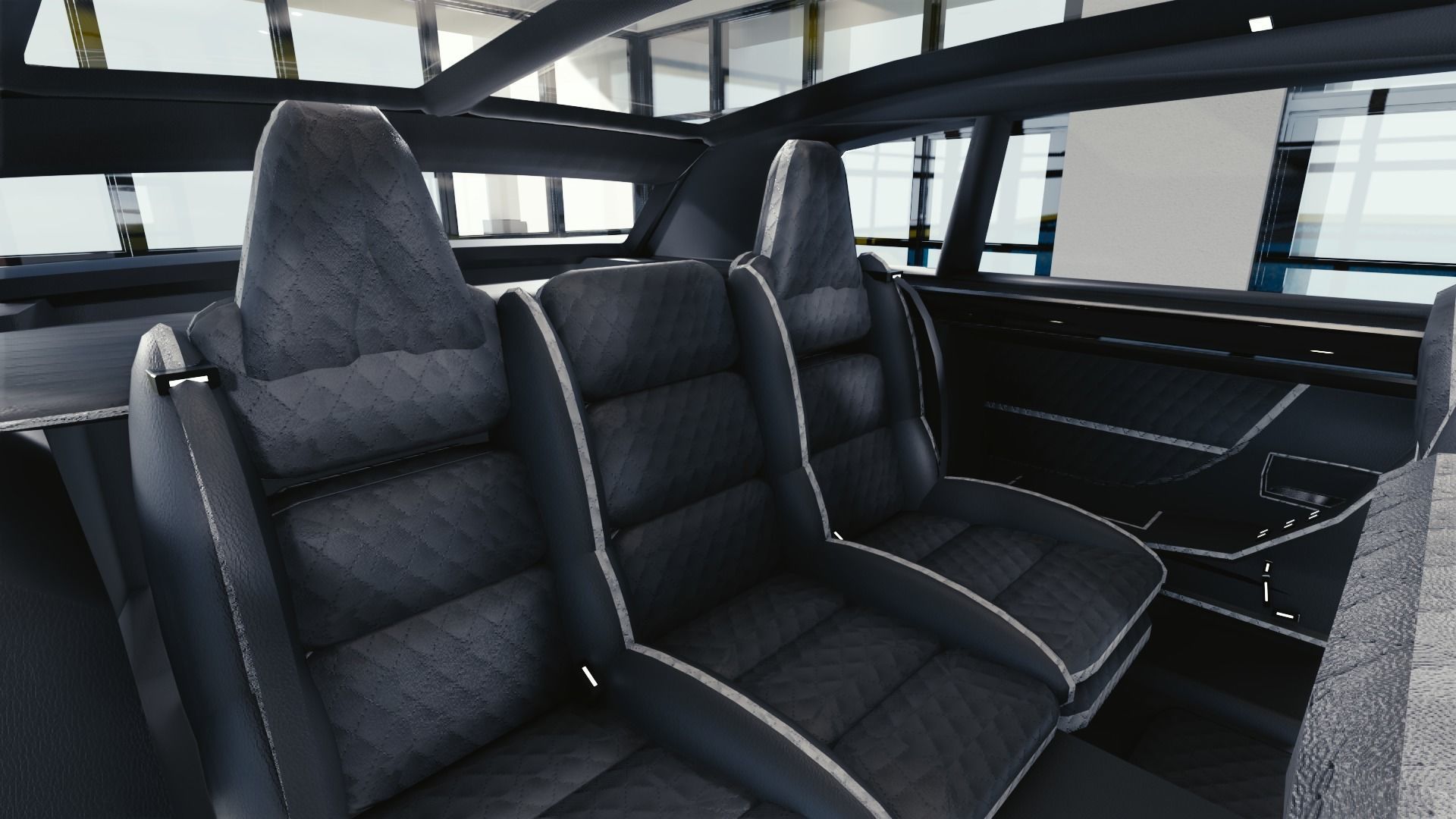 BLENDER EEVEE Brandless Mid Size 4 door suv Low-poly 3D model_8
