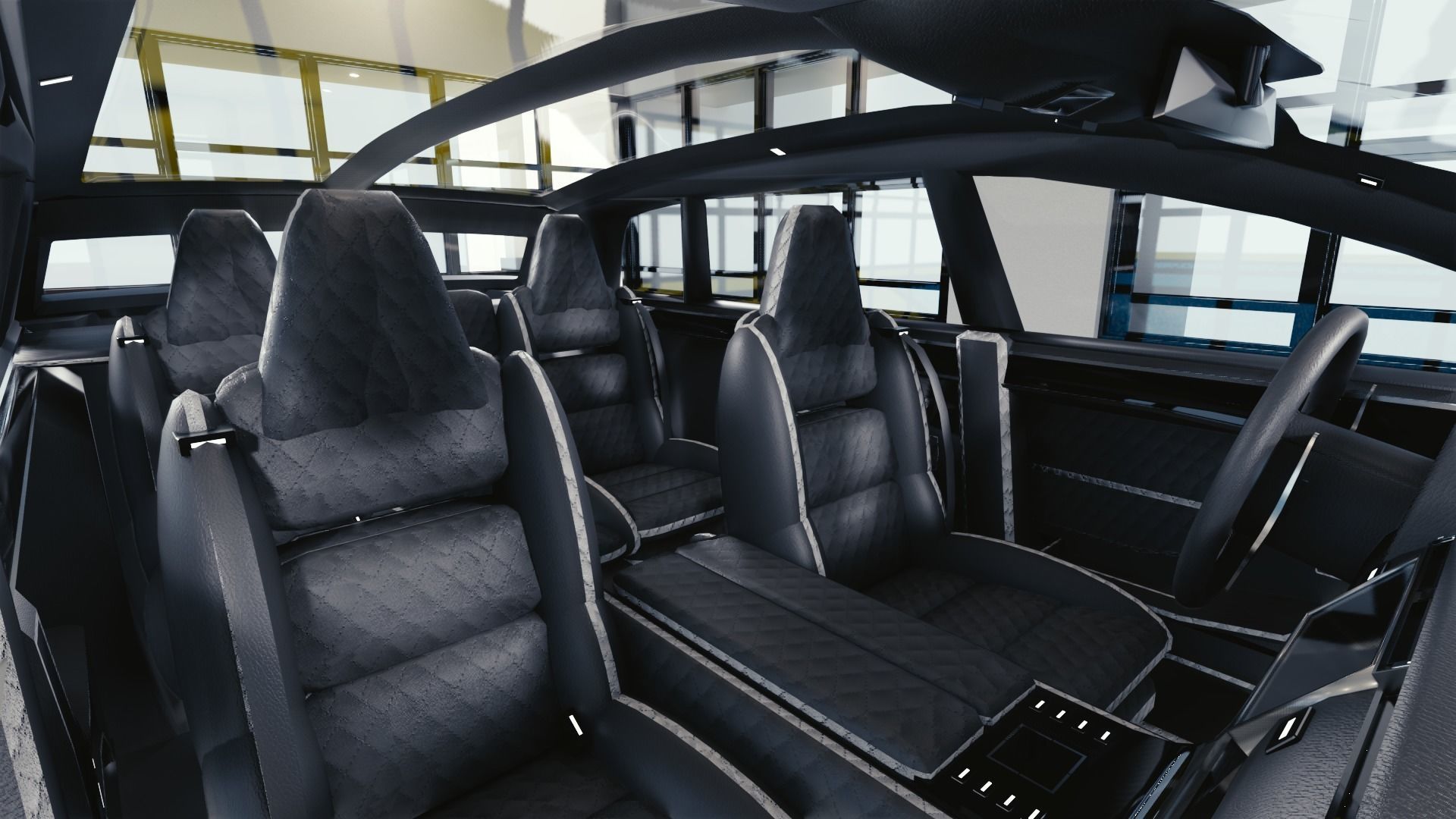 BLENDER EEVEE Brandless Mid Size 4 door suv Low-poly 3D model_7