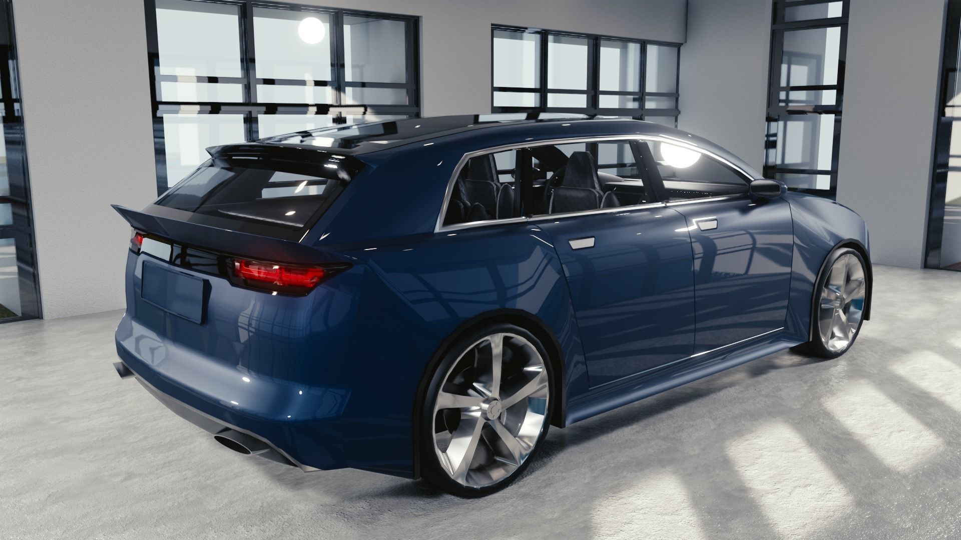 BLENDER EEVEE Brandless Mid Size 4 door suv Low-poly 3D model_3