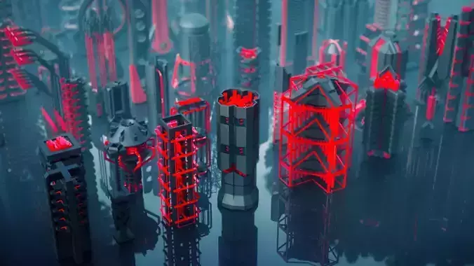 SCI FI Mechanisms Kitbash Set - 100 Pieces 3D model