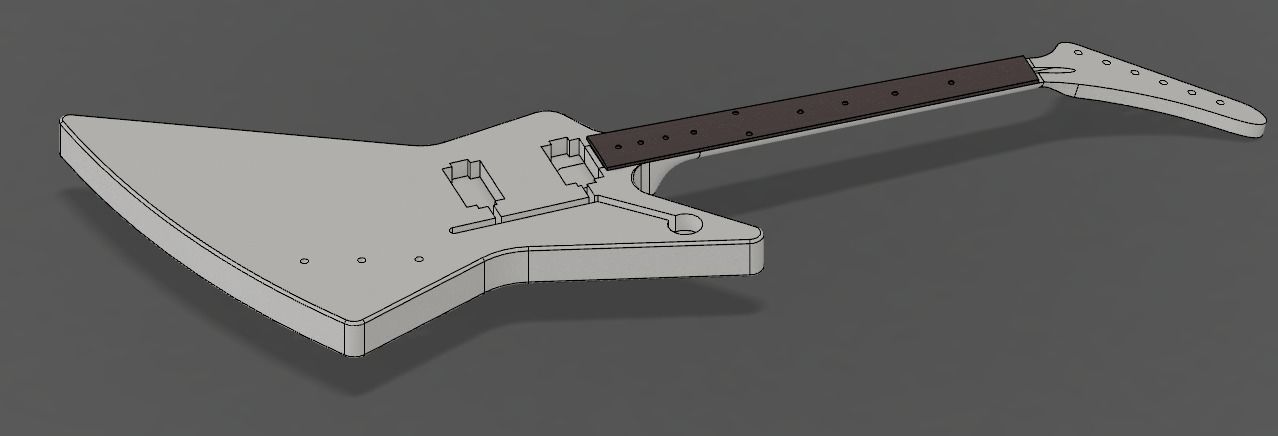 Gibson Explorer CAD CNC  3D print model_1