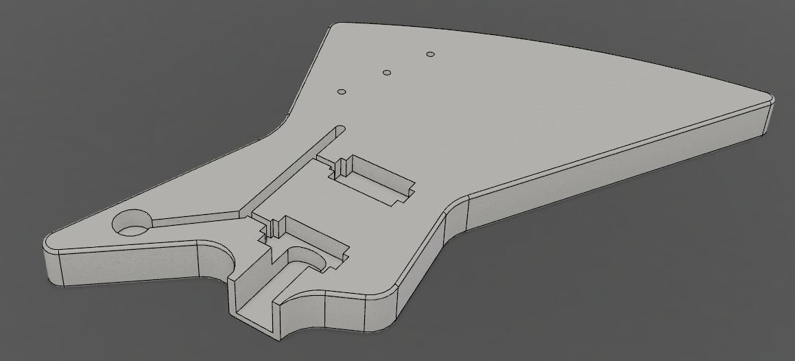 Gibson Explorer CAD CNC  3D print model_3