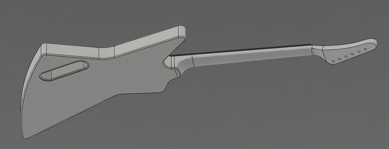 Gibson Explorer CAD CNC  3D print model_2