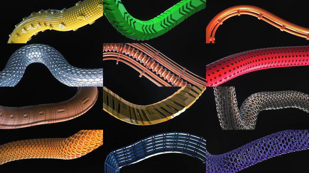 Sci-Fi Tubes Hoses and Cables 100 Pieces Low-poly 3D model_1