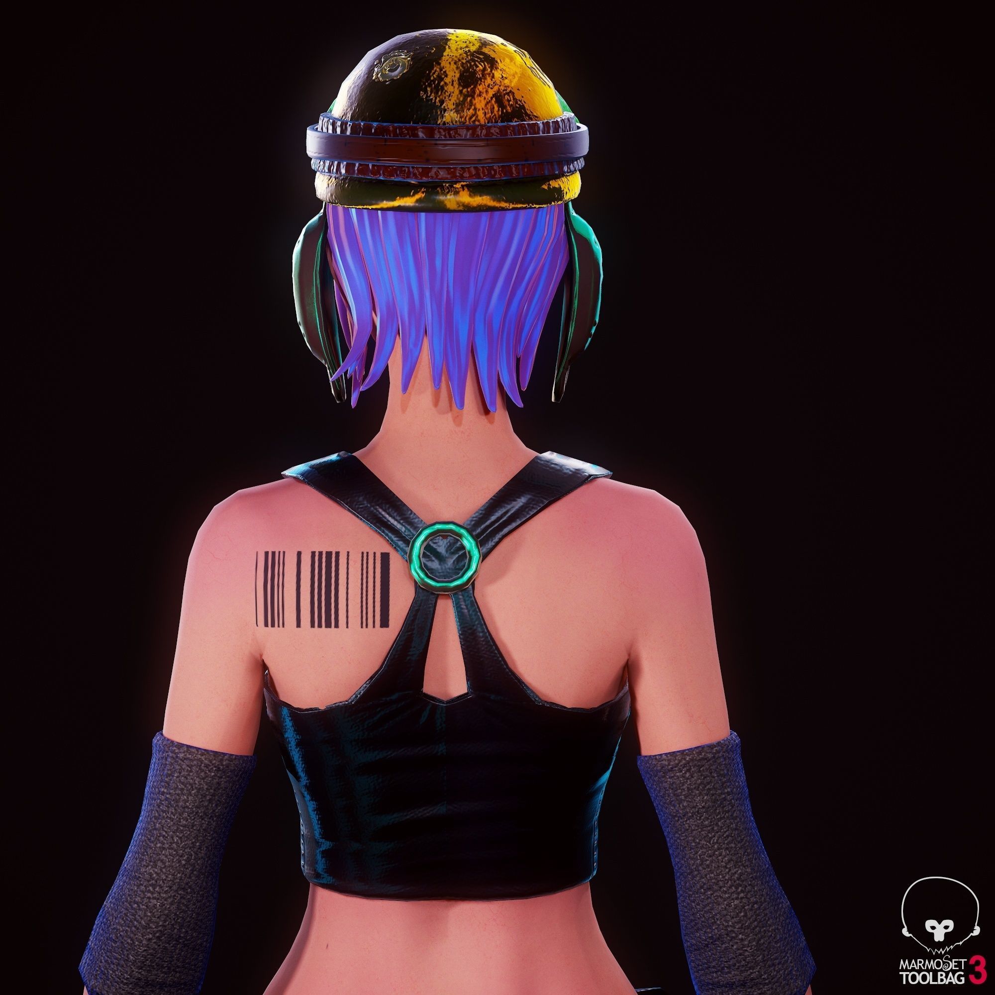 Girl 3D Model woman with hair and shorts Low-poly 3D model_5