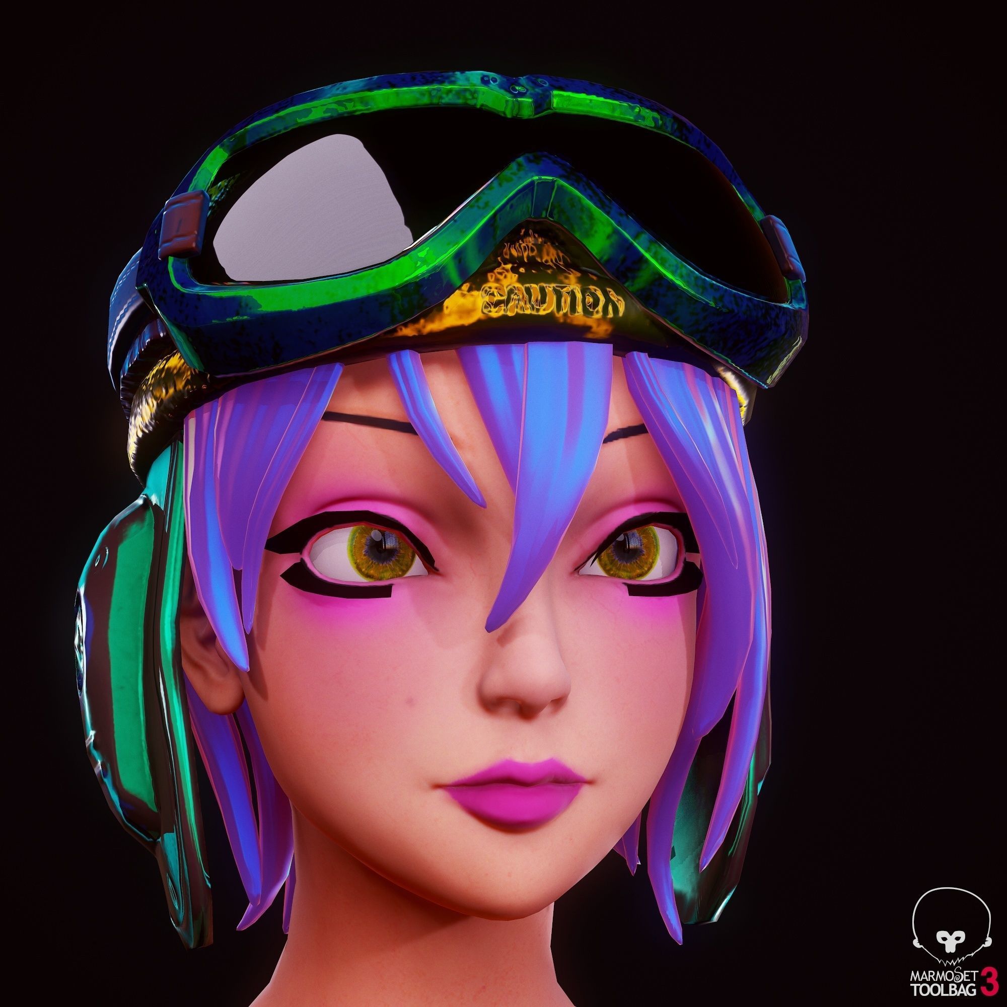 Girl 3D Model woman with hair and shorts Low-poly 3D model_22